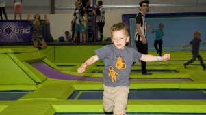 Boy jumping at Rebound Ashby Trampoline Park in Ashby-de-la-Zouch