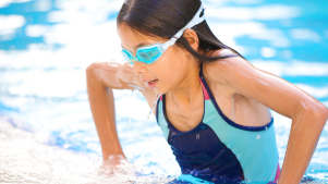 Girl in swimming pool at Tonbridge Swimming Pool