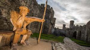 Wooden guard at Conwy Castle