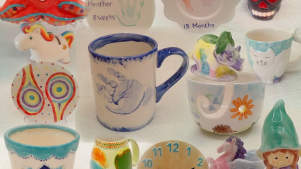 Painting Pottery at PottyRoo's Paint Your Own Pottery in Morecambe