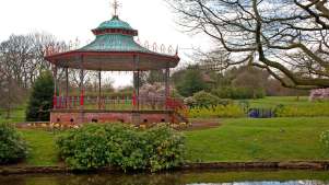 Bandstand at park on Magical Mystery Tour in Liverpool