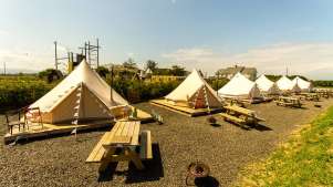 Bell tents at Carrowmena Activity Centre in Limavady