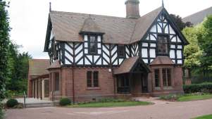 Tudor house at Grosvenor Park Miniature Railway in Chester