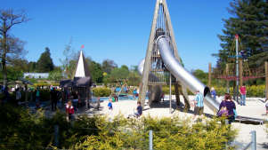Families on playground at Craigtoun Country Park in St Andrews