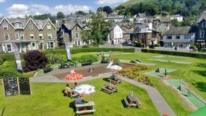 Aerial view of White Platts Recreation Ground in Ambleside