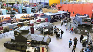 Military tanks at The Tank Museum in Bovington Camp