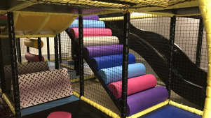 Soft play ladder and slide at Aerial Adventures East Kilbride