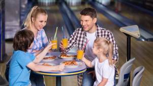 Family eating food at Nuneaton Bowl