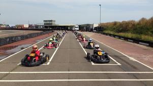 Riders lined up at Ellough Park Raceway in Beccles