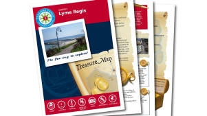 Map and booklet for Lyme Regis Treasure Hunt Trail in Dorset