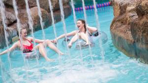 Girls in Lazy River ride at The Alton Towers Waterpark