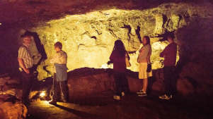 People in Clearwell Caves Ancient Iron Mines in Coleford
