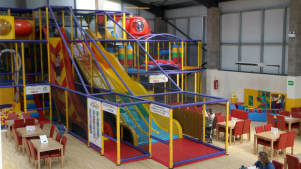 Indoor soft play and cafe area at Playdome Indoor Play in Honiton
