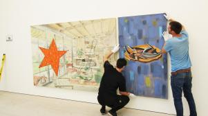 Canvas on display at Saatchi Gallery in Chelsea