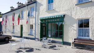Cafe outdoor seating at Foynes Flying Boat Museum in Limerick