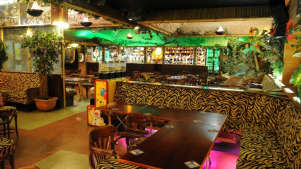 Seating and bar area at The Jungle Club in Leicester