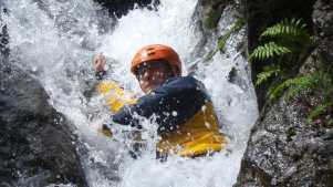 Man in whitewater rapids at Mobile Adventure in Braithwaite