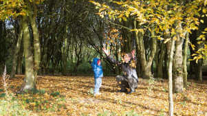 Dad and his son playing at Valley Regional Park in Broxbourne