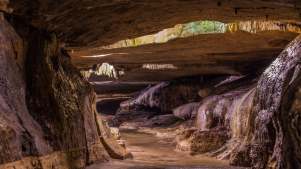 Inside view Ingleborough Cave in Clapham