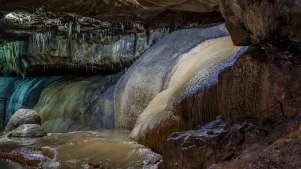 Inside view of Ingleborough Cave in Clapham