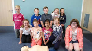 Kids in life saving class at Invergordon Leisure Centre