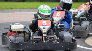 Kids go kart racing at Bayford Meadows in Sittingbourne