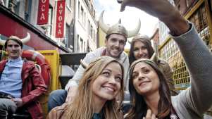 People on Viking Splash Tours in Dublin