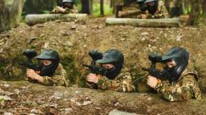 A group of kids playing Paintball at KidsPaintball in Watford