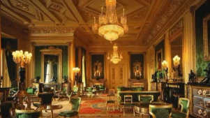 green and gold room inside windsor castle
