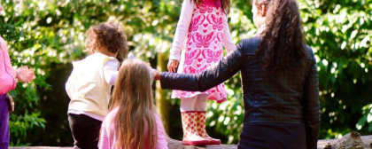 family inside the royal botanic gardens