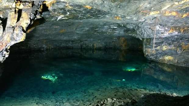 Water in Carnglaze Caverns in Liskeard