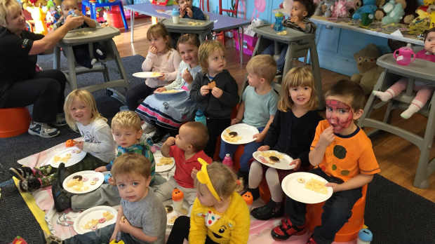 Kids eating at Amazon Adventure in Worthing