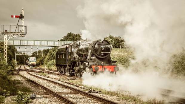 Steam train at Great Central Railway Nottingham in Ruddington
