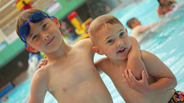 Kids in swimming pool at Concordia Leisure Centre in Cramlington