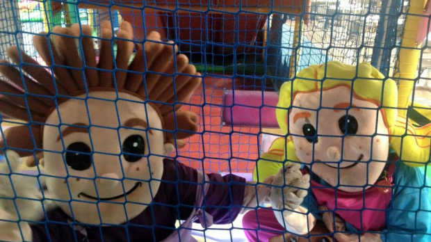 Mascots at Curly Whirleez in Bolton
