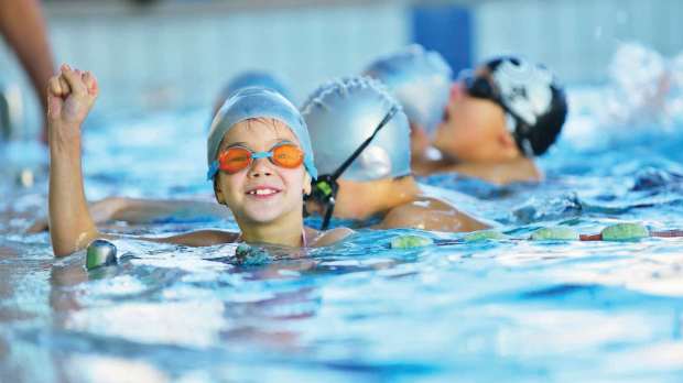 Kids in swimming pool at Stamford Leisure Pool