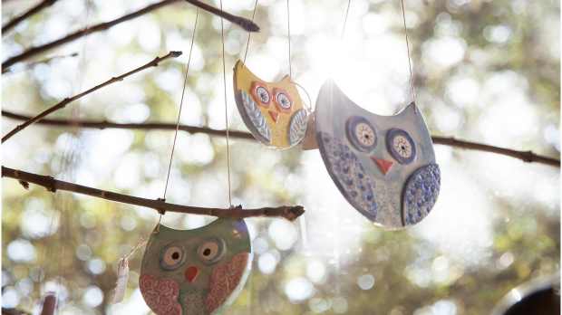 Ceramic owls from Pottery Corner in Chorlton Cum Hardy