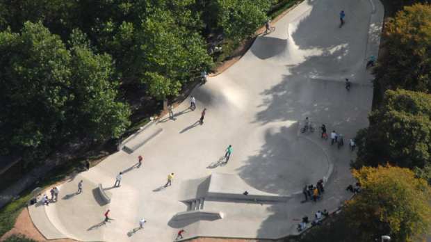 Aerial view of Dorchester Skatepark
