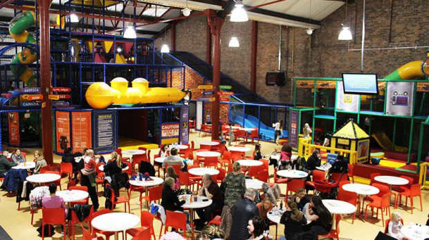 Cafe and soft play area at Yellow Sub in Liverpool
