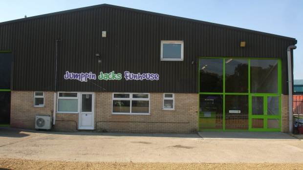 Outside view of Jumppin Jacks Funhouse in Mildenhall