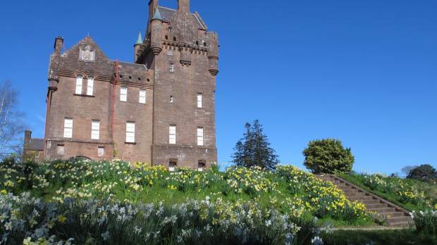 Outside view of Brodick Castle and Country Park in Ayr