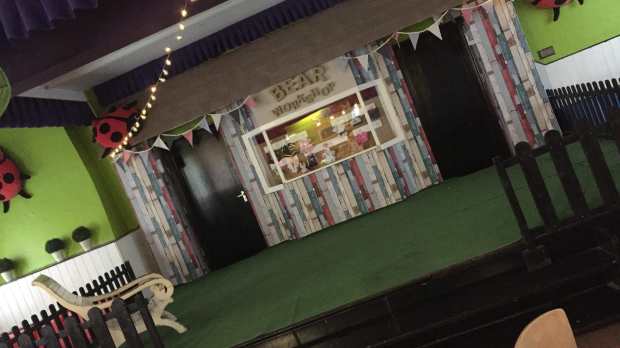 Stage at Bonkerz Fun Centre in Llandudno