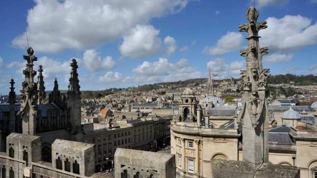 View of the city from Bath Abbey Vaults Museum