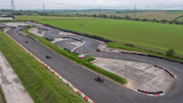 Outdoor race track at Carew Karting in Tenby