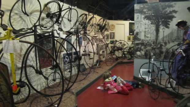 Kids at National Cycle Museum in Llandrindod Wells