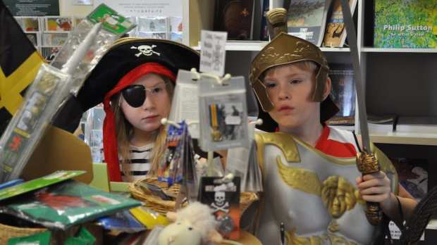 Kids in costumes at Tenby Museum and Art Gallery