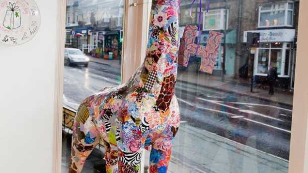 Giraffe craft at Fired Arts Craft Cafe in Sheffield