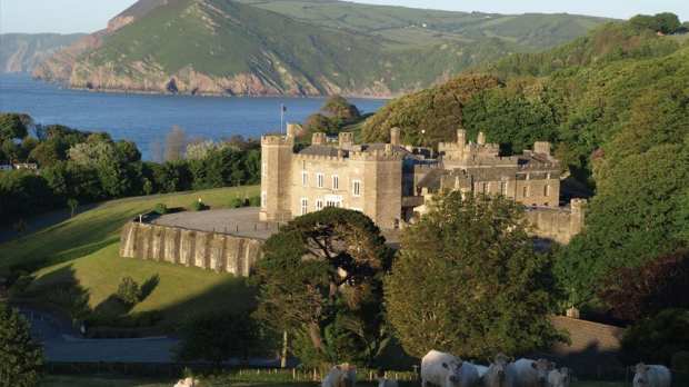Outside view of Watermouth Castle and Theme Park in Ilfracombe
