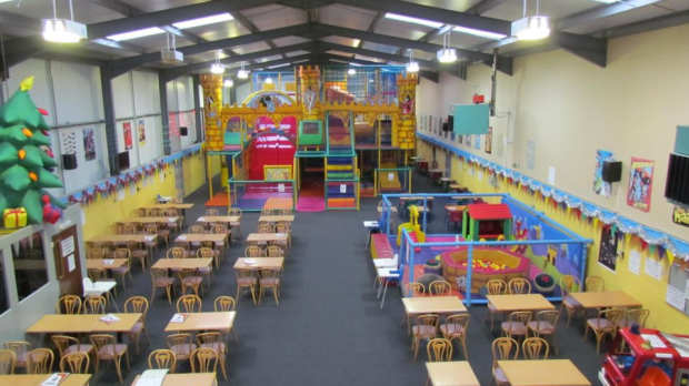 Soft play and cafe area at Jolly Jesters Playcentre in Pontyclun