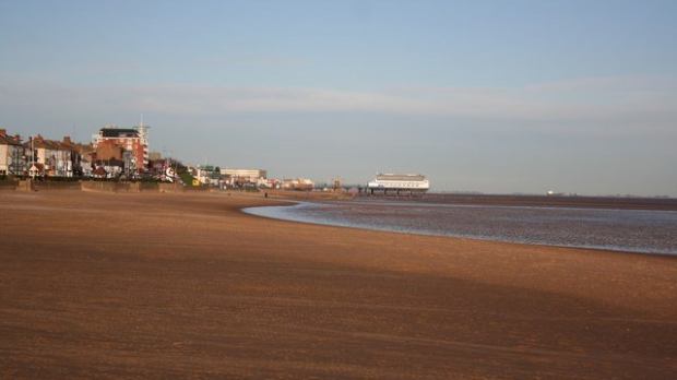 A view of Cleethorpes Beach, Cleethorpes.
